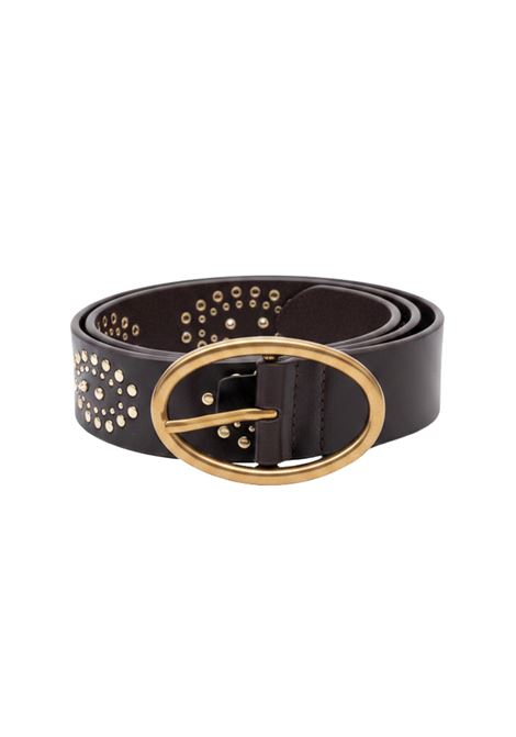 Iris 40mm Vegetable-Tanned Leather Belt in Mahogany with Studs Vanessa Bruno |  | 3HVD32-V42535151